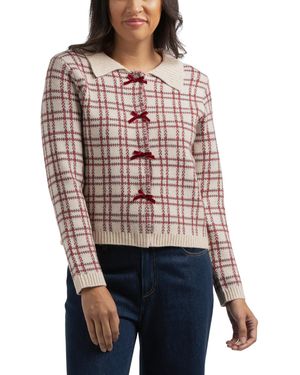 TJ Maxx Mom Mommy And Me Plaid Sweater, Nylon/Polyester/Acrylic - Red