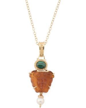 TJ Maxx 18Kt Plated Medusa Pendant Necklace - White