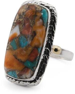 TJ Maxx Plated Brass Oyster Ring - Multicolor