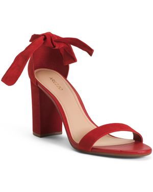 TJ Maxx Suede Isabelli High Block Sandals For - Red