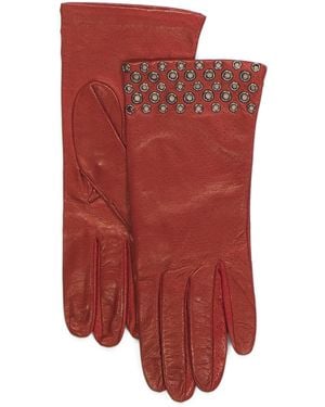 TJ Maxx Leather Px Gloves With Embellished Cuff For - Red