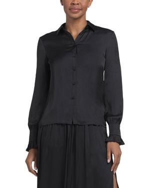TJ Maxx Thely Satin Shirt For Polyester - Black