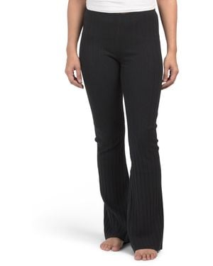 TJ Maxx Soft Knit Rib Flare Lounge Pants For Cotton - Black