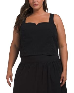 TJ Maxx Pima Cotton Crista Square Neck Tank Top For - Black