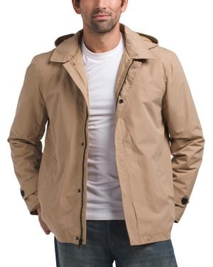 TJ Maxx Hooded Collar Jacket, Cotton/Polyester - Natural