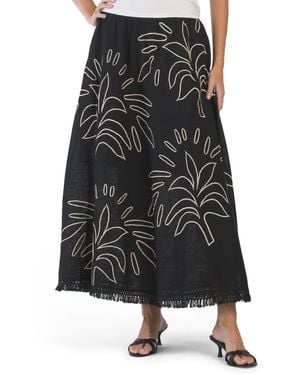 TJ Maxx Deana Embroidered Maxi Skirt For Cotton/Polyester - Black
