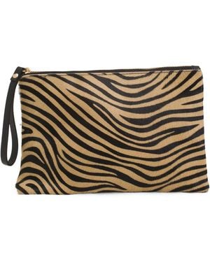 TJ Maxx Leather Wristlet Pochette, Leather - Metallic