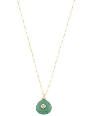 TJ Maxx Plated Semi-Precious Stone Pendant Necklace - White