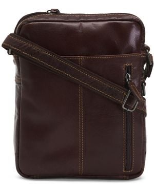 TJ Maxx Leather Voyager Hand Stained Slim Crossbody For - Brown