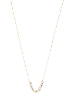TJ Maxx 14Kt Diamond Cut Beaded Necklace, Diamond - White