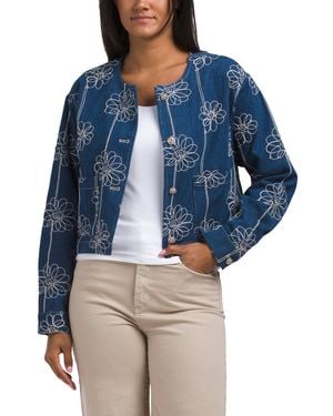 TJ Maxx Embroidered Jacket, Cotton/Polyester - Blue