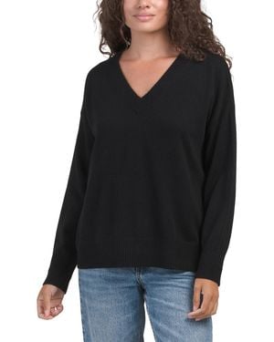 TJ Maxx Cashmere Gemma V-Neck Sweater - Black