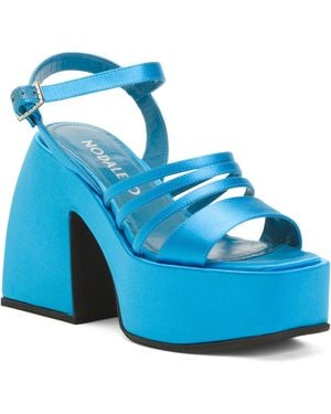 TJ Maxx Patent Leather Bulla Chibi Platform Sandals For - Blue