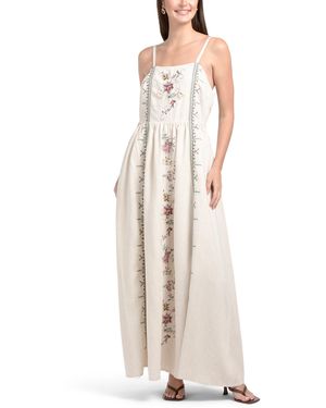 TJ Maxx Linen Blend Sleeveless Placed Floral Maxi Dress For Cotton/Linen/Rayon in Red | Lyst TJ Maxx Linen Blend Sleeveless Placed Floral Maxi Dress For Cotton/Linen/Rayon in Red | Lyst