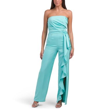 TJ Maxx Ruffle Leg Jumpsuit For Polyester - Blue