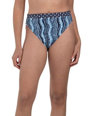 TJ Maxx High Waisted Swim Bottoms, Nylon/Spandex/Polyester - Blue