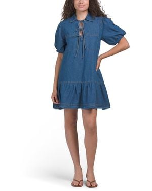 TJ Maxx Drop Waist Mini Dress For Cotton/Polyester - Blue