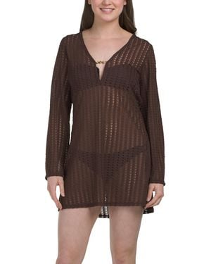 TJ Maxx Cover-Up Dress With Tone Hardware For Polyester - Brown