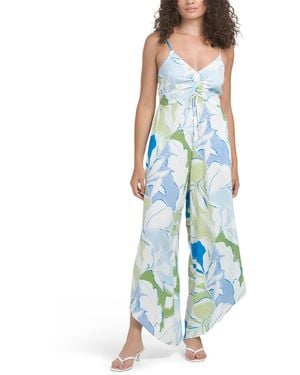 TJ Maxx Printed Jumpsuit For Rayon - Blue