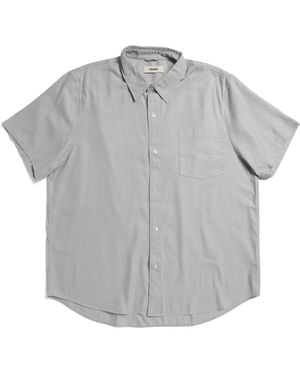 TJ Maxx Draped Twill Short Sleeve One Pocket Shirt For Cotton/Rayon - Gray