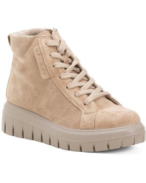 TJ Maxx Suede Laced Up Booties For - Natural