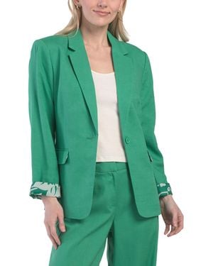 TJ Maxx Linen Blend Blazer, Linen/Rayon - Green