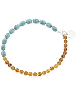 TJ Maxx Beaded Disc Pendant Necklace - Metallic