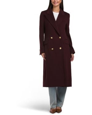 TJ Maxx Loro Piana Virgin Wool Double Breasted Coat, Wool/Viscose - Red