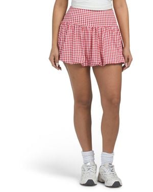 TJ Maxx Gingham Print Bubble Skirt, Spandex/Polyester - Pink