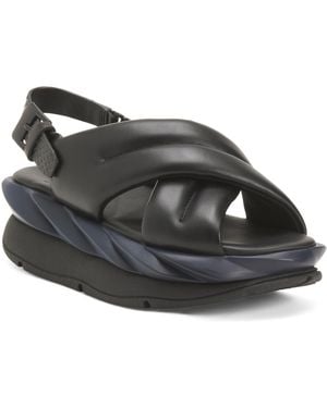 TJ Maxx Leather Mellow Moa Sandals For - Black