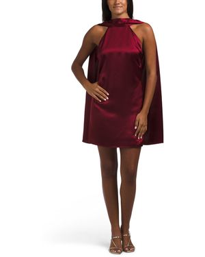 TJ Maxx Lita Halter Neck Mini Dress With Open Scarf Back For Polyester/Viscose - Red