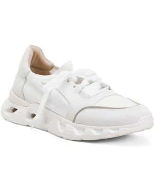 TJ Maxx Alyce Lace Up Sneakers For Suede - White