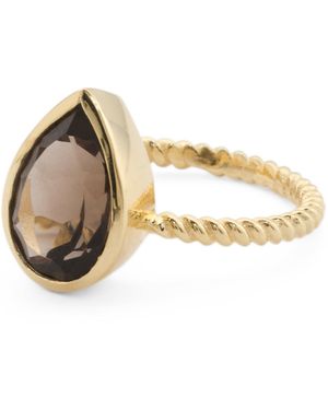 TJ Maxx Plated Brass Smoky Quartz Ring - Natural