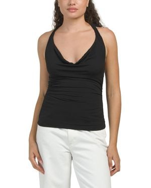 TJ Maxx Cowl Neck Halter Top For Spandex/Polyester - Black