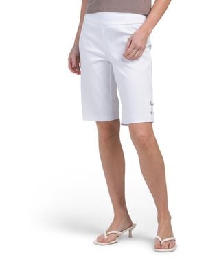 TJ Maxx Petite Pull On Bermuda Shorts For Nylon/Spandex/Rayon - White