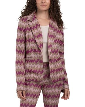 TJ Maxx Chevron Knit Blazer, Polyester/Viscose - Red