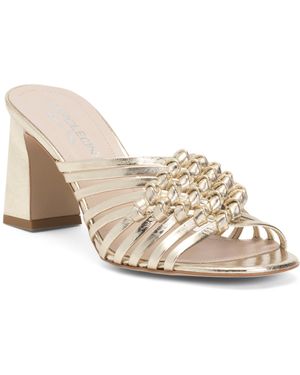 TJ Maxx Leather Multi Band Heeled Sandals For Leather - Natural