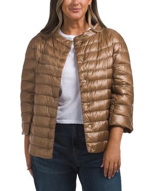 TJ Maxx Midi Puffer Coat, Cotton/Polyester - Brown