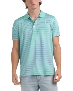 TJ Maxx Performance Stripe Polo For Spandex/Polyester - Blue
