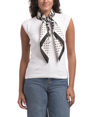 TJ Maxx Matt Square Scarf For Polyester - White