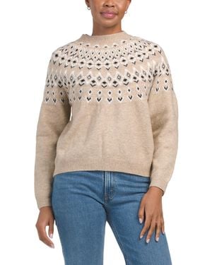 TJ Maxx Fair Isle Sweater With Hat, Polyester/Acrylic - Blue