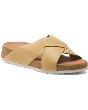 TJ Maxx Leather Comfort Slide Sandals For - White