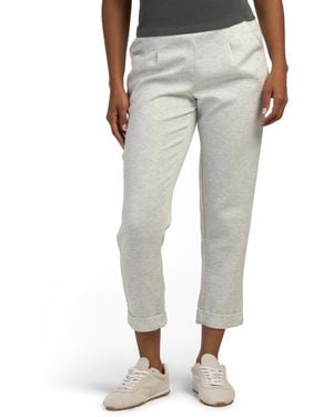 TJ Maxx Scuba Scenic Tapered Pants With Roll Up Cuffs, Spandex/Polyester/Rayon - Gray