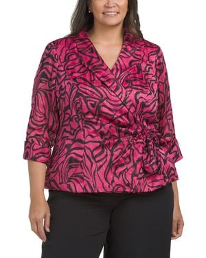 TJ Maxx Plus Side Closure Blouse For Polyester - Red
