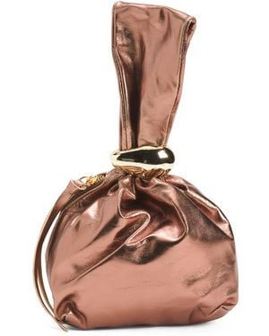 TJ Maxx Leather Hardware Dumpling Bag, Leather - Pink