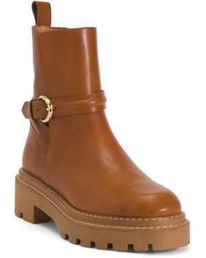 TJ Maxx Leather Booties For - Brown
