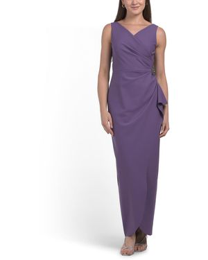 TJ Maxx Long Sleeveless Contour Collection Dress For Nylon/Spandex - Purple
