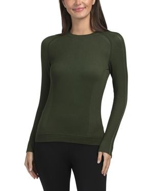 TJ Maxx Wool Blend Seamless Long Sleeve Base Layer Top For Nylon/Spandex/Acrylic - Green