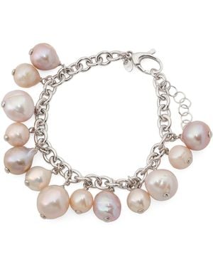 TJ Maxx Sterling Rolo Link Pearl Bracelet - Natural