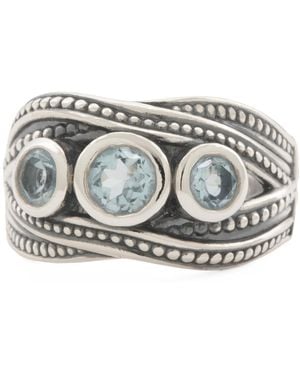 TJ Maxx Sterling Topaz Crossover Beaded Ring - Gray